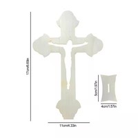Croix en bois debout chandelier Projection jésus Crucifix chrétien baptême Table centres de table première Communion décor