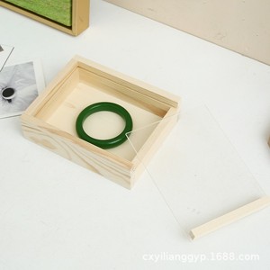 Caja de almacenamiento de madera, organizador de escritorio Rectangular de 20x15x7cm para embalaje de joyería, dulces y recuerdos - Product Image 4