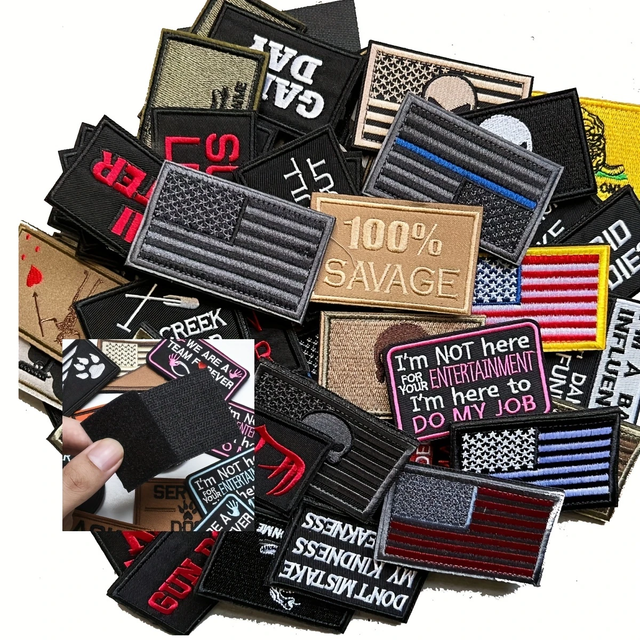 Embroidered Patches Custom Embroidery Logo Hook and Loop Tactics Morale Badge Iron on Patches for Clothing