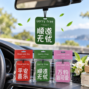 Désodorisant de voiture personnalisé de luxe en papier écologique, parfum pêre et rose longue durée, logo portable et tendance - Product Image 2