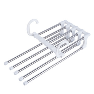 Organizer lemari multifungsi, dapat disesuaikan untuk pakaian baja logam rak selendang celana sabuk syal untuk penggunaan di rumah - Product Image 6