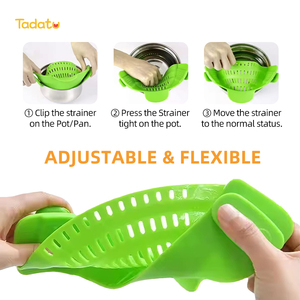 Universal <strong>Snap</strong> Clip Strainer Pan Pot Colander Fruit Washing Draining Tool Adjustable Silicone Pasta Strainer - Product Image 3