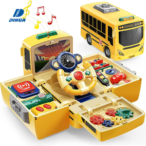 Juguete de Autobús Escolar Interactivo con Volante Realista, Sonido y Luces, Simulación de Conducción, Juego de Imitación para Niños, Aprendizaje y Diversión - Product Image 1