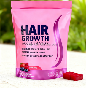 Acelerador del Crecimiento del Cabello con Biotina, Vitaminas <span class=keywords><strong>C</strong></span> y E para un Cabello Más Grueso y Abundante, Reduce las Líneas Finas y las Arrugas - Product Image 1