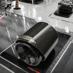 Puntas de escape de fibra de carbono de lujo MINIJCW, negro brillante, azul quemado, para <span class=keywords><strong>M5</strong></span> F54-<span class=keywords><strong>F60</strong></span>, acero inoxidable - Product Image 3