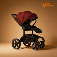 Poussette pliable en alliage d'aluminium High Landscape avec siège réversible bidirectionnel, système de dossier inclinable multi-positions, pliage en trois parties