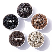 Vente en gros 5030 anneau d'extension de cheveux 500 pièces/bouteille boucle de cheveux anneau en silicone en aluminium silicone micro perles