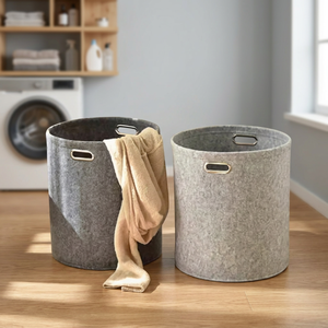Cesta de Almacenamiento Plegable Circular de Tela con Asa para Ropa y Juguetes, Venta al Por Mayor - Product Image 1