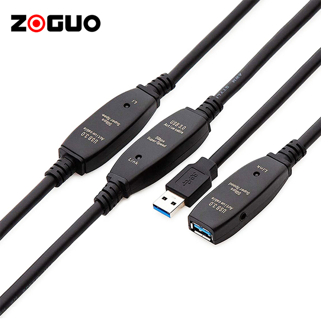 5M 10M 15M 20M 30M 40M 50M USB 3.0 Active Extension Cable Male to Female Extender Repeater Cord for PS4 USB Printer