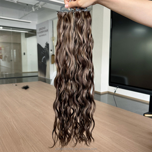 Highest Quality Natural Wave Thick Ends Seamless Invisible Genius Weft Human Hair Extensions - Product Image 3