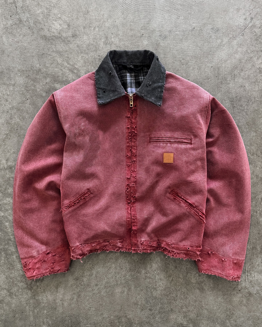 OEM Custom Distress Heavy Duck Canvas Boxy Work Jacket Quilted Lined Vintage Worker Detroit Jacket Carpenter Chore Jacket