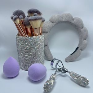 Ensemble d'outils de maquillage pour le visage en strass multifonctionnel professionnel de luxe, pinceaux de maquillage brillants, coffret cadeau de <span class=keywords><strong>beauté</strong></span> pour femmes, dames et filles - Product Image 5