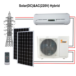 Nouveau climatiseur solaire hybride AC/DC 9000 BTU, design mural split, refroidissement et chauffage, économie d'<span class=keywords><strong>énergie</strong></span> de 80%-90% - Product Image 2