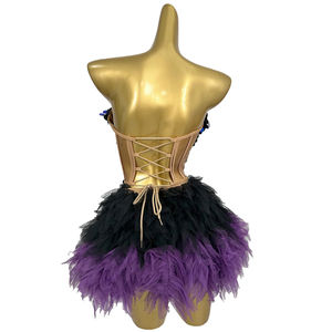 लक्जरी सीक्वल स्ट्रैपलेस स्ट्रैपलेस कॉर्सेट एक लाइन स्कर्ट 2 टुकड़ा सेट महिला जन्मदिन की प्रोम राजकुमारी पोशाक प्रदर्शन - Product Image 2