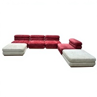 Canapé 3 places beige Huiboilin Furniture Show, style nordique minimaliste, salon, canapé modulaire en velours bouclé