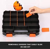 MP011 diviseurs en plastique amovibles personnalisables, stockage de matériel, boîte à outils double face, organisateur avec 34 compartiments
