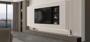 Custom Design Wood Whole Wall Mounted Smart TV Unit Stands Living Room Bedroom Hotel Furniture Gray Modern Eco-Friendly Large - Product Image 2