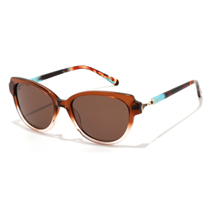 Gafas de sol tipo ojo de gato para mujer, montura completa, lentes degradados en color marrón, protección solar UV400 para adultos - Product Image 1