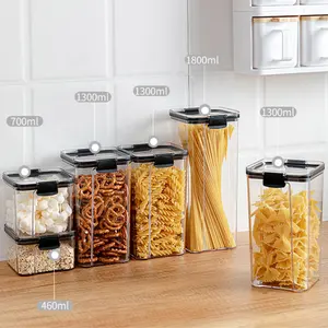 16oz/24oz/Luftdichte Vorrats behälter für Lebensmittel Klare BPA-freie Getreide behälter aus Kunststoff mit Verschluss deckeln für die Küche