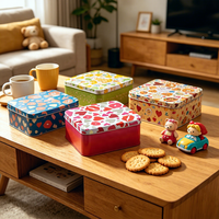 Boîte en métal carrée personnalisée de qualité alimentaire pour tiramisu, biscuits, bonbons, emballage cadeau, biscuits en métal