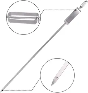 Шпажки для гриля металлические Шпажки для кебобов с ползунком плоские Шпажки для барбекю из нержавеющей стали