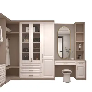 Bespoke elegant corner bedroom heavy duty wardrobe swing wardrobe with Dressing Tables