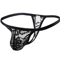Sous-vêtements sexy pour hommes, rouge, rose, noir, blanc, respirants, en nylon tricoté, dentelle, maille, string taille basse pour jeunes adultes