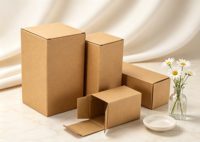 Boîtes à fentes en carton recyclable haut de gamme, écologiques et faites à la main, avec pelliculage mat, gaufrage et doublure en éponge