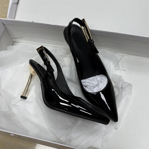 Nuevos Zapatos de Tacón Alto para Mujer de Alta Calidad, Zapatos Müller de Tacón de Aguja en Punta con Correa de un Botón, Sandalias de Mujer - Product Image 5