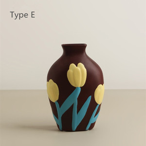 Nórdico creativo decoración del hogar Morandi color contrastante pintado combinación de Cerámica Arte jarrón para sala de estar y alojamiento familiar - Product Image 6