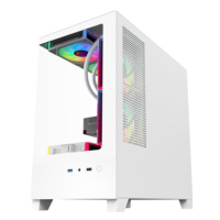 AntarcChill High Quality Micro-ATX 0.6mm SPCC Gaming Computer Case BTF White Transparent Tempered Glass Mid Tower