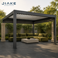 Pergola de luxe Jiake en aluminium 6063-T5 avec toit à lames motorisé et étanche pour villa, terrasse, patio, jardin, pavillon