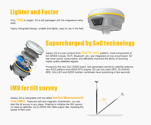 เครื่องรับสัญญาณ GNSS RTK ความแม่นยำสูง Galaxy G3 Mini สำหรับงานสำรวจ น้ำหนักเบา - Product Image 2