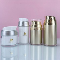 Pompe pulvérisatrice sans air ronde dorée de 50 ml et 100 ml en plastique pour emballage cosmétique de sérum, lotion et shampoing, personnalisable