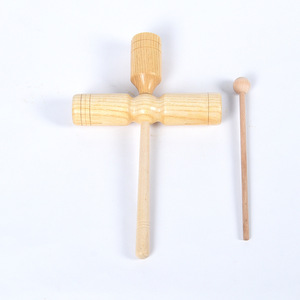 En gros Instruments de percussion Orff : Tube sonore à double tête Groove, Sonnette à trois têtes en bois, Matériel de maternelle, Claquettes et hochets - Product Image 3