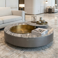 Mesa de Centro Giratoria de Mármol para Proyectos Hoteleros, Proveedor y Fabricante, Venta Especial, Muebles de Sala de Estar, Mesa de Centro de Metal de Lujo
