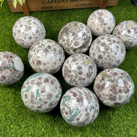 Vente chaude Fleur Verte Jaspe Sphères Reiki Fengshui Guérison Cristal Boules De Fleurs Vertes pour la collection
