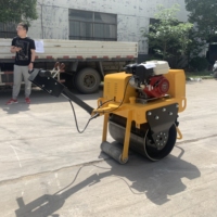 Compacteur de sol électrique à tambour unique de 0,3 tonne Rouleau compresseur vibrant manuel de 330kg avec composants de base de poignée-Pompe et moteur