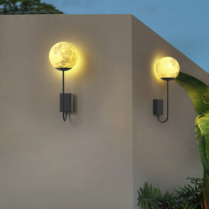 Lampe murale extérieure, lampe lune, pour villa, balcon, jardin, avec détecteur de mouvement, éclairage d'ambiance - Product Image 2