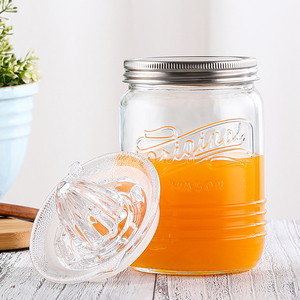 Prelyn 1L 2-trong-1 ép lưu trữ Glass <span class=keywords><strong>Mason</strong></span> <span class=keywords><strong>Jar</strong></span> citrus Máy ép trái cây nắp rõ ràng Glass bóp tươi con dấu cho thực phẩm lưu trữ container - Product Image 5