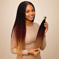 Extensions de cheveux synthétiques à tresser, 22 pouces, 150g, dégradé ombré, lisses comme des baguettes, en fibre haute température, vente directe usine
