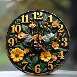 Round Wooden Wall <b>Clock</b> 25x25Cm Quiet Movement Office Decor Hanging <b>Clock</b> - Product Image 1
