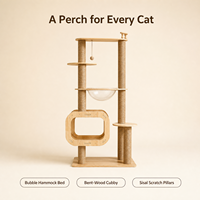 Arbre à chat tout-en-un avec capsule spatiale, tour pour chat d'intérieur pour chats grands et petits