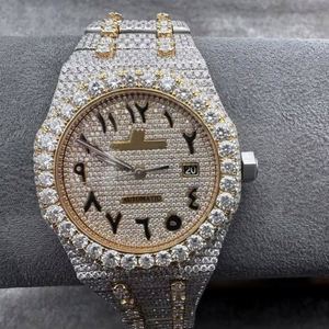 Prive Custom Luxe Diamant Horloge Cijfers 41Mm 3120 Uurwerk Tweekleurig Goud Vvs Full Diamond <span class=keywords><strong>Ice</strong></span> Moissanite Horloge - Product Image 6