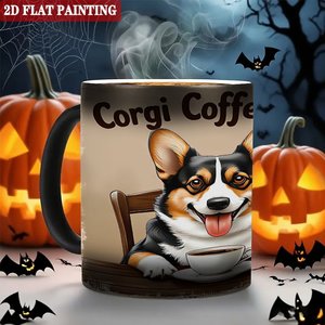 Corgi Coffee Co. Tasse en céramique de 11 oz à changement de couleur, design sensible à la chaleur - Product Image 6