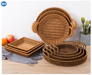 Polywicker rotin <span class=keywords><strong>fruits</strong></span> pain <span class=keywords><strong>panier</strong></span> plateaux <span class=keywords><strong>livraison</strong></span> rapide à la main - Product Image 2