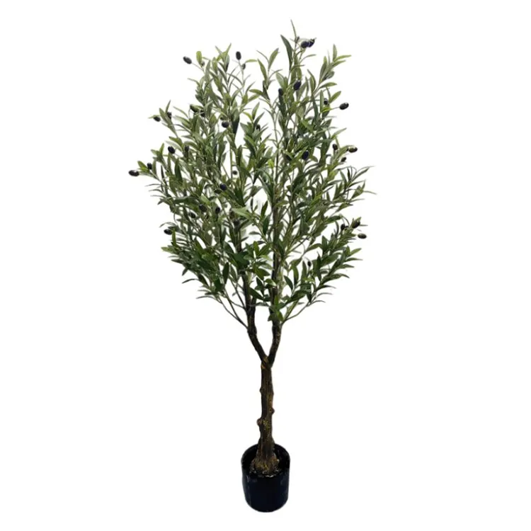 Modern Artificial Green Silk Leaf Olive Tree Cay Oliu Gia With Wood Branch High Quality Living Room Decorative Tree Arboles