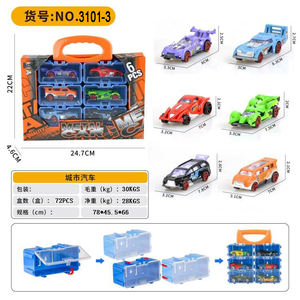 6 uds/Almacenamiento en caja 3,3*8cm colorido de moda Mini promocional clásico Metal ciudad vehículo juguete - Product Image 3