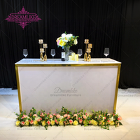 Barre de mariage extérieure commerciale comptoir de bar de luxe barre Led portable en acier inoxydable Club piédestal blanc Durable