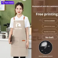 Delantal Impermeable para Trabajo con Logotipo Impreso para Cocina, Catering, Puesto de Comida, Hombres Jóvenes, Antiincrustante y Transpirable
